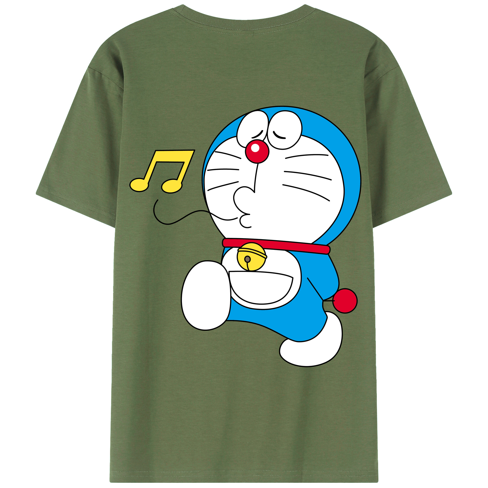 （画像用） ドラえもん Doraemon 綿100％ メンズ半袖Tシャツ（バックプリント） 通気性